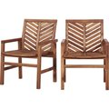 Walker Edison Furniture Patio Wood Chairs; Brown, 2PK OWC2VINBR